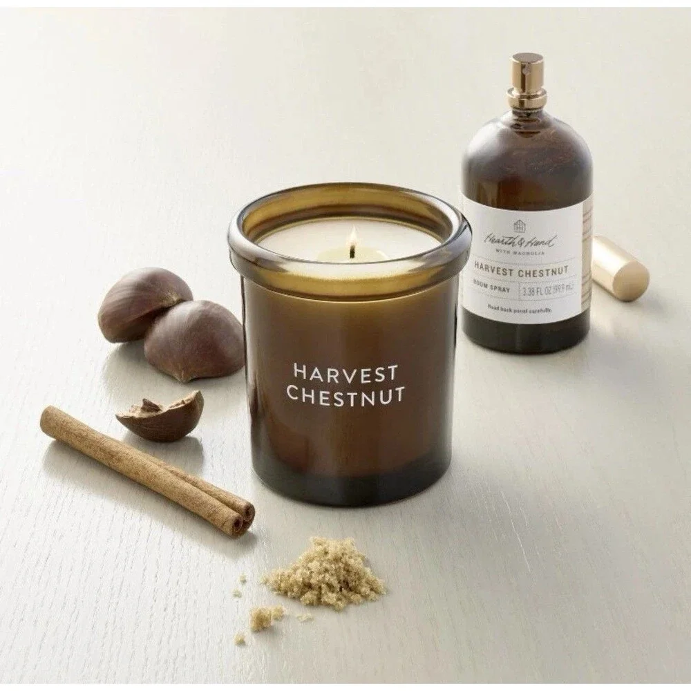 Hearth & Hand HARVEST CHESTNUT GIFT SET Candle Room Spray Match MAGNOLIA Target